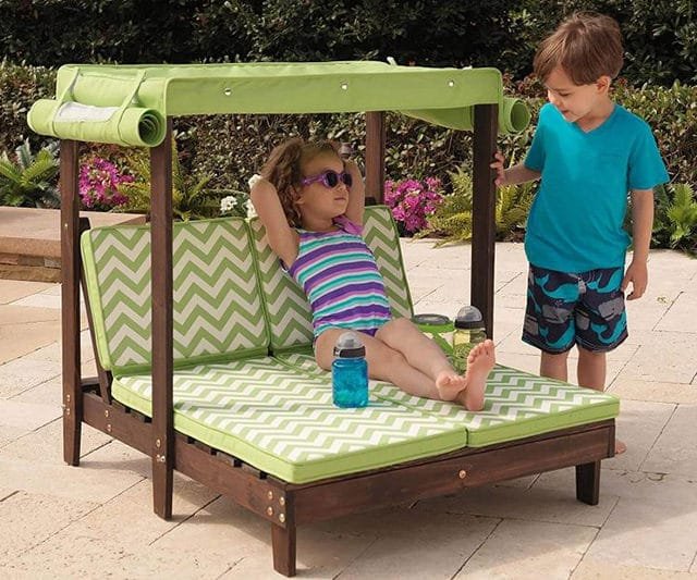 KidKraft Double Chaise Lounge with Cup Holders