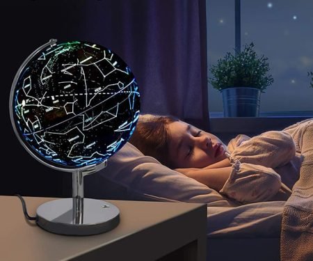 Celestial Globe Lamp Shows Earth During The Day, Constellations At Night