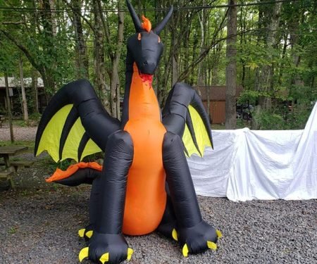 Gemmy 50202 Animated Airblown Fire & Ice Dragon, 9 foot